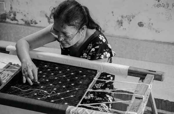 Hand Embroidery in ancient village