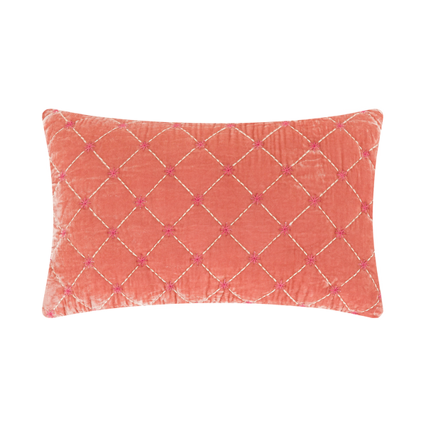 Daisy Oblong Cushion l Peach Coral