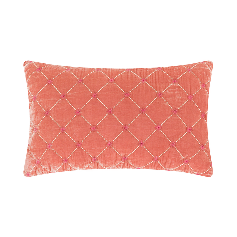 Daisy Oblong Cushion l Peach Coral