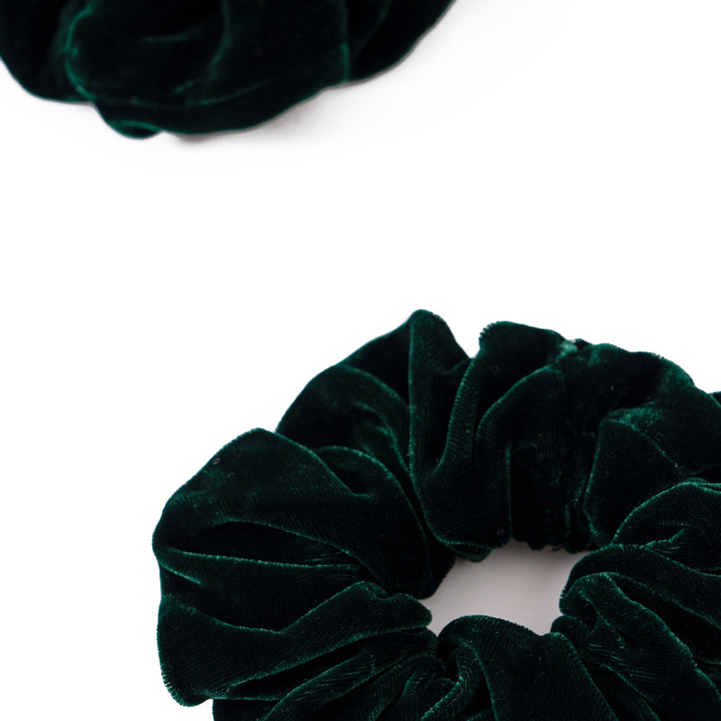 Velvet Scrunchies set | Forest Green