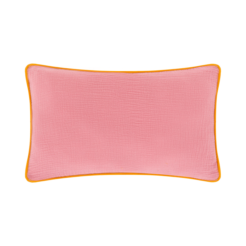 Garden Piped Oblong Cushion l Pink