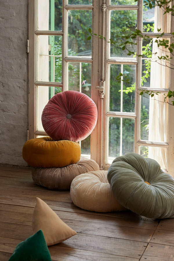 Pumpkin Lush Velvet Cushion | Yellow