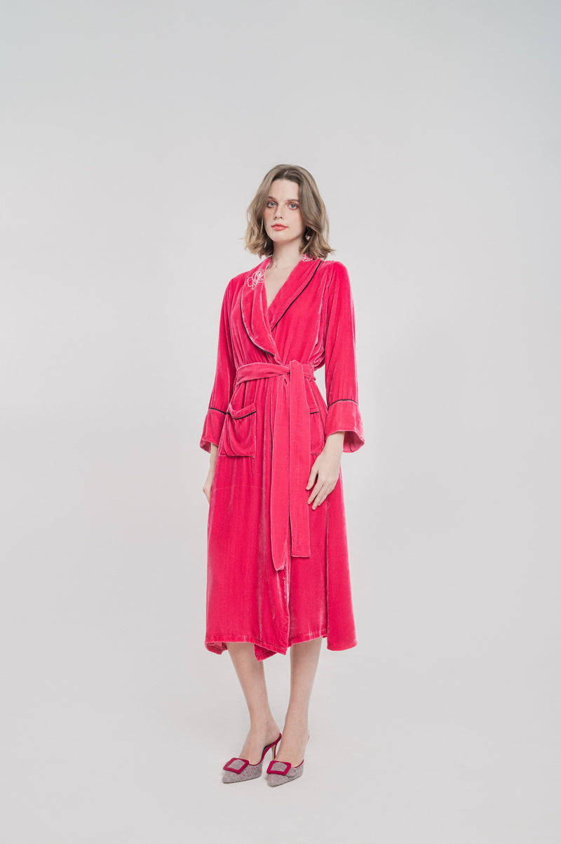 TheAnnamHouse, Homewear, Pyjamas, Luxury, Robe, Nightwear, Velvet, Silk, Embroidery 