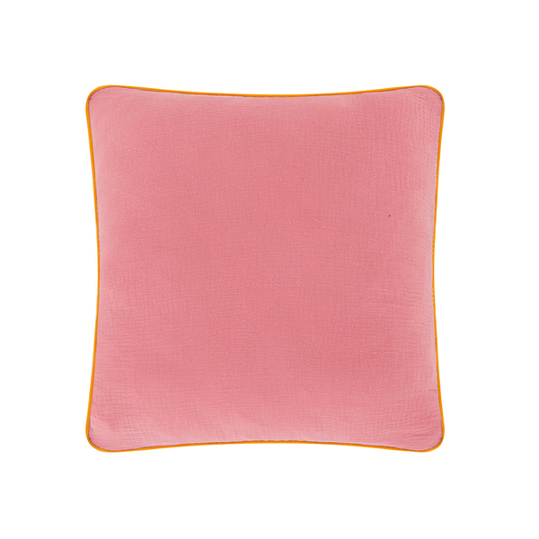 Peace Piped Square Cushion | Pink