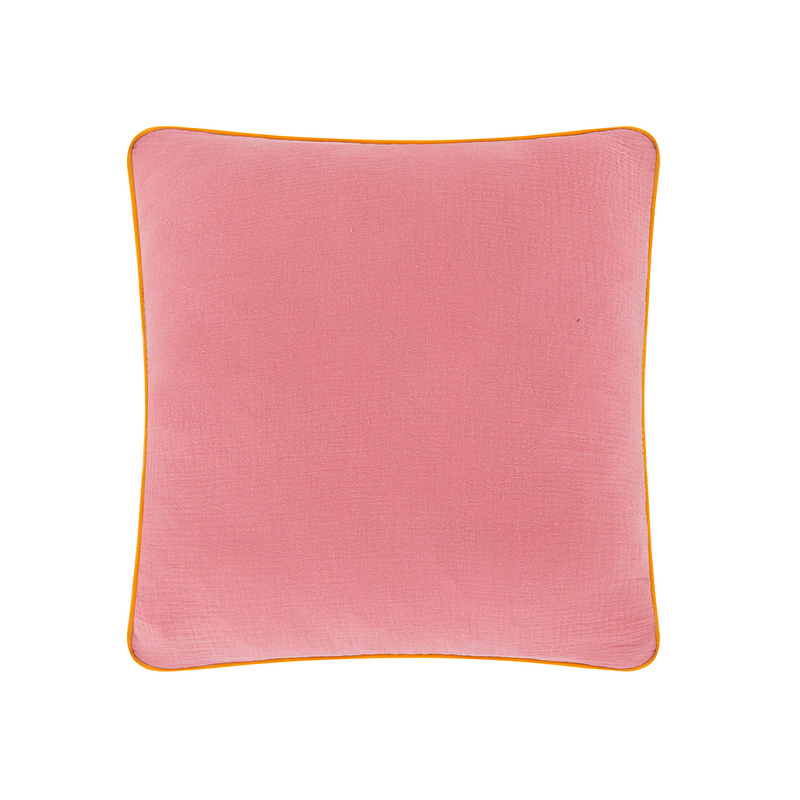 Peace Piped Square Cushion | Pink